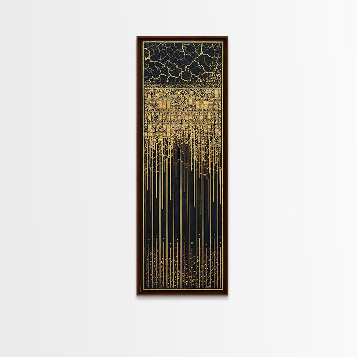 Black And Gold African Patterns Wall Art, Ancient African Art, Abstract Tribal Decor, Luxury Canvas, Cultural Home Decor