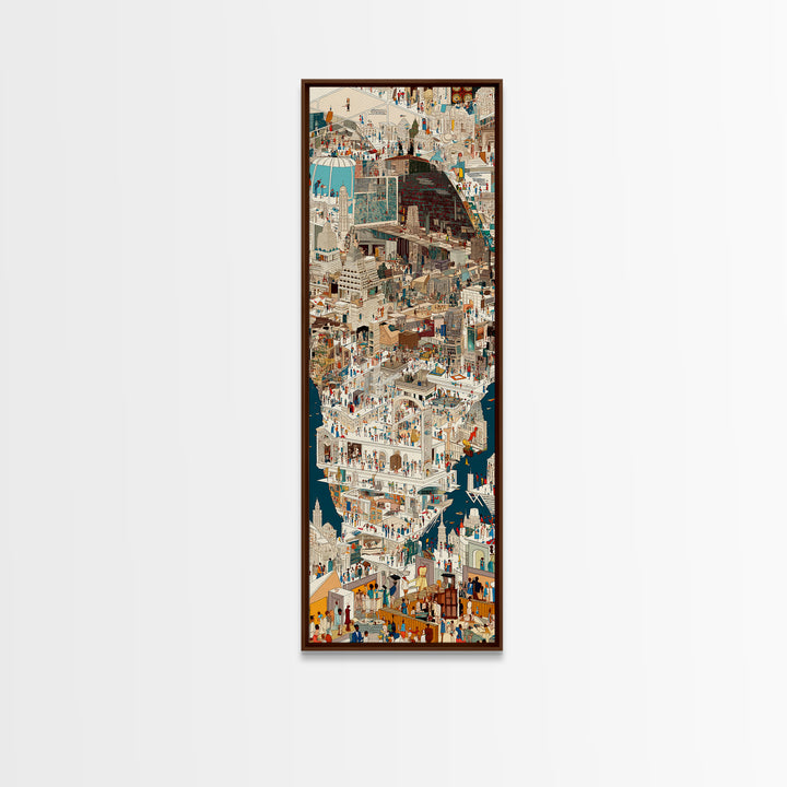 White Coastal Medina City Map Wall Art, Detailed African Travel Poster, Moroccan Inspired Canvas Print, Cultural Home Decor