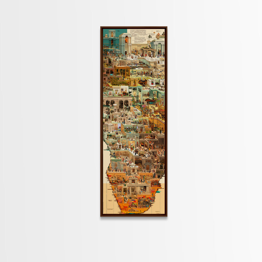 Ancient Egyptian City Collage Wall Art, African Culture Art Print, Historic Temple Poster, Travel Inspired Home Decor, Gallery Art