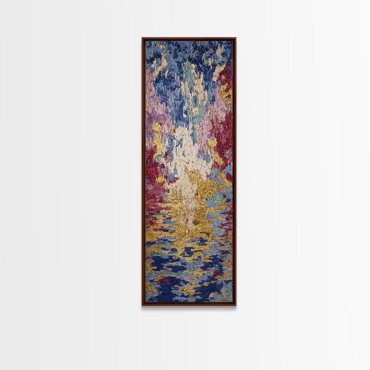 Colorful Abstract Water Reflection Wall Art, Modern African Inspired Decor, Textured Canvas Style, Dreamy Living Room Art