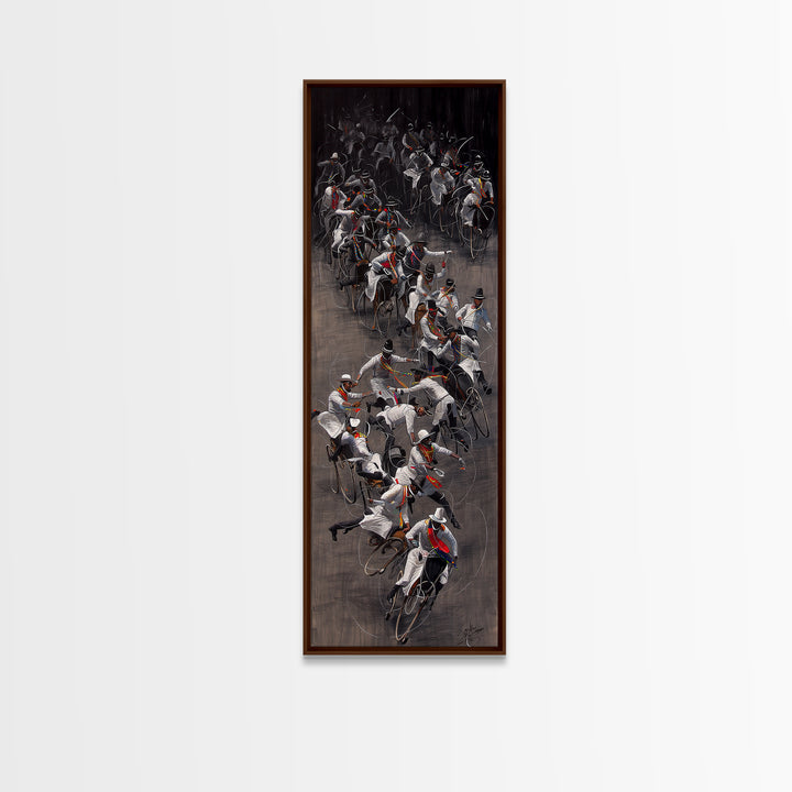 African Horseback Warriors Wall Art, Dynamic Tribal Riders Painting, African Warrior Art, Bold Cultural Canvas Decor Gift