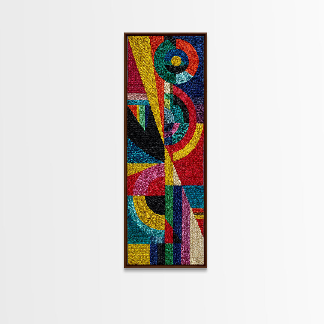 Vibrant Geometric Shapes And Circles Canvas Print, Modern African Abstract Wall Art, Colorful Home Decor, Statement Gift
