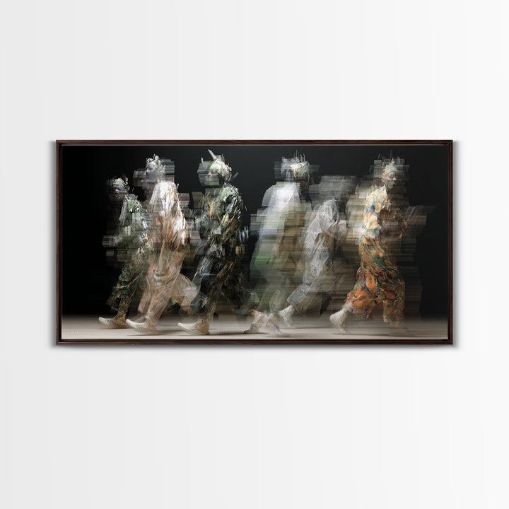 Ethereal African Masquerade Dancers Canvas Print, Abstract Tribal Art, Cultural Wall Decor, Modern Afrocentric Wall Art Decor