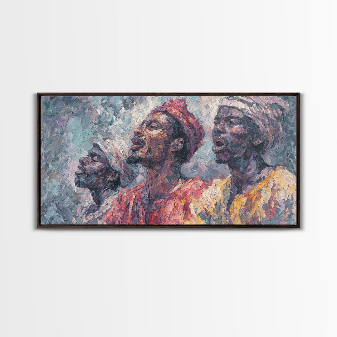Three African Elders Portrait Wall Art, Impressionist African Painting, Black Culture Art, Afrocentric Home Decor Gift Print