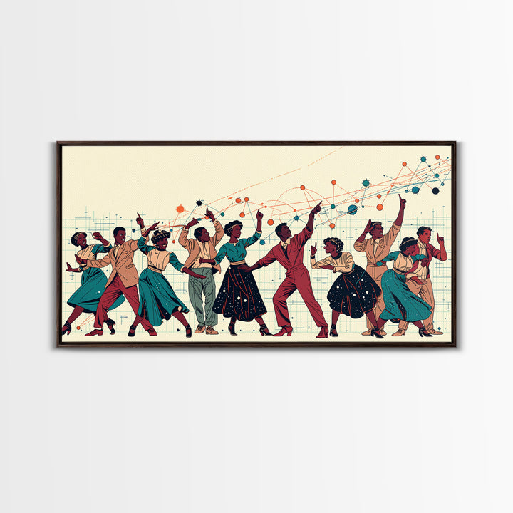 Joyful African Dancers Celebration Wall Art, Afrocentric Art, Black Culture Art, Colorful Modern Decor, Music Party Gift