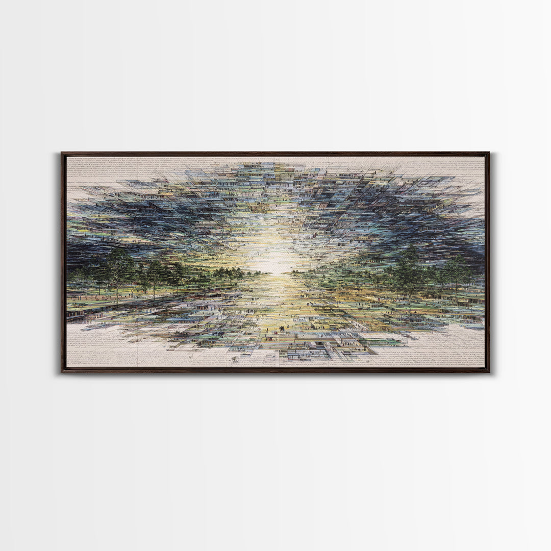 Radiant Abstract African Landscape At Sunrise Wall Art, Earth Tone Decor, Modern Canvas Art, Minimalist Office Art For Living Room