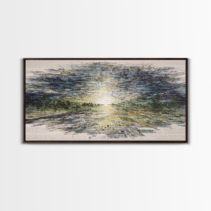 Radiant Abstract African Landscape At Sunrise Wall Art, Earth Tone Decor, Modern Canvas Art, Minimalist Office Art For Living Room