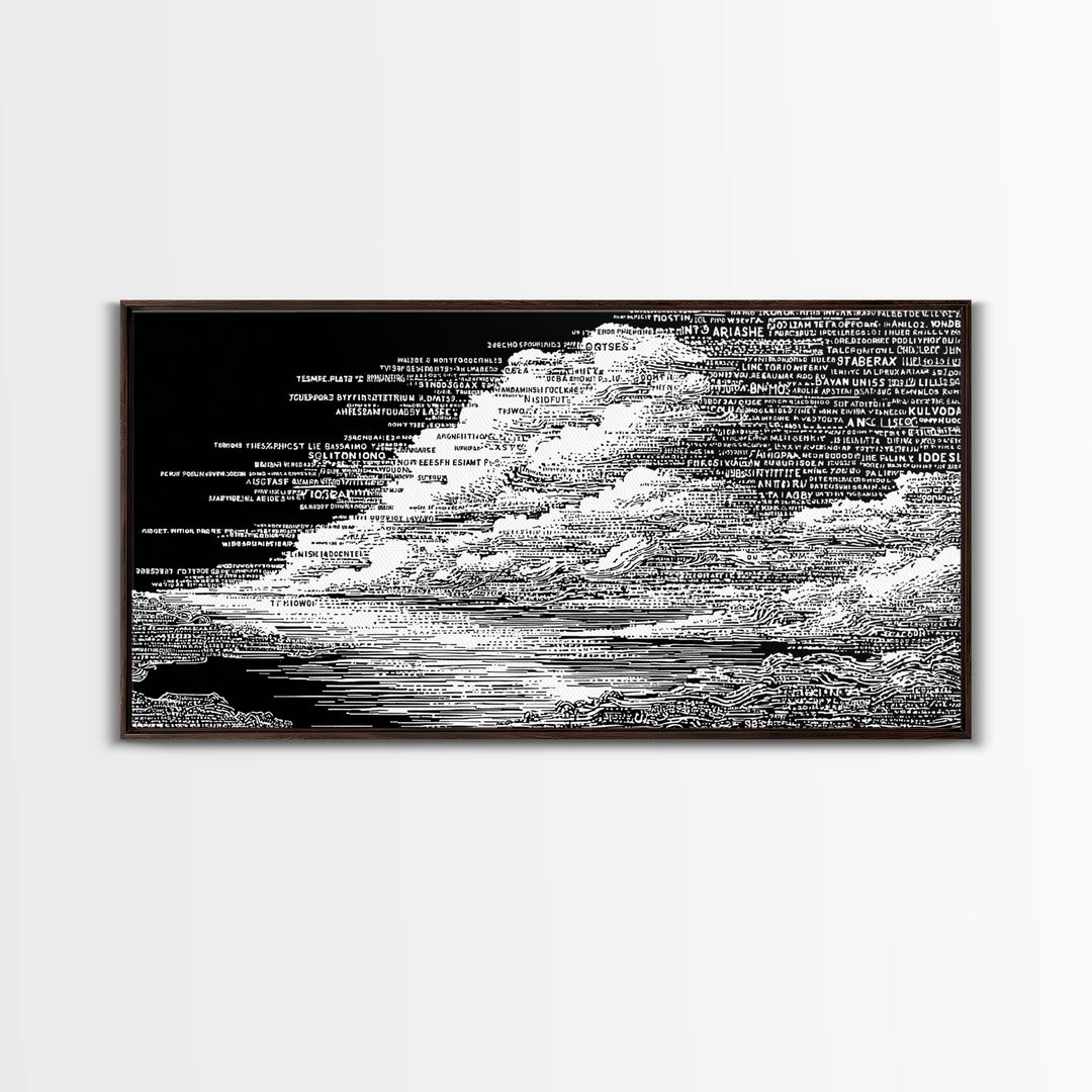 Black White Textured Seascape Wall Art, Abstract African Art Print, Minimalist Office Decor, Modern Landscape Home Decor