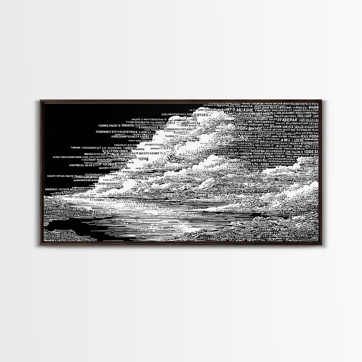 Black White Textured Seascape Wall Art, Abstract African Art Print, Minimalist Office Decor, Modern Landscape Home Decor