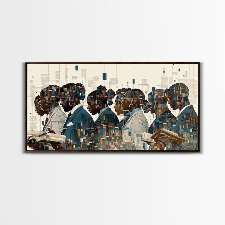 Black Scholars In Geometric Profile Wall Art, African American Art, Modern Black Culture Art, Office Decor, Afrocentric Prints