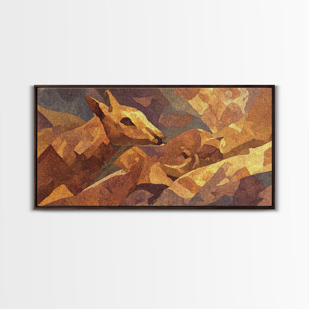 Golden Giraffe Faces In Warm Desert Light Canvas Print African Animal Art, Safari Decor, Boho Earth Tone Wall Decor For Living Room