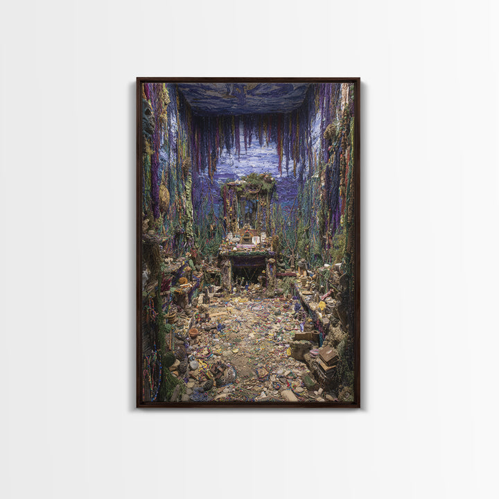 Mystic Jungle Shrine Room With Vines Wall Art, Afrocentric Decor, Spiritual Wall Decor, Bohemian Home Decor Gift, Statement Piece