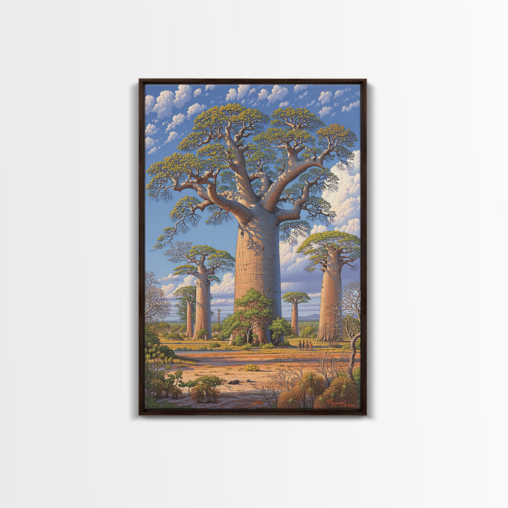 Giant Baobab Avenue Canvas Print, African Safari Art, Madagascar Wall Art, Nature Scene Art, Elegant Home Decor Gift For Living Room
