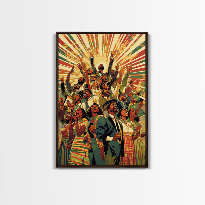 Joyful African Celebration Wall Art, Afrocentric Art, Black Culture Art, African American Art Prints, Colorful Home Decor