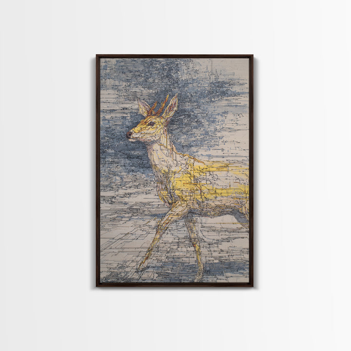 Minimalist Antelope Line Drawing Canvas Print, African Animal Art, Safari Decor, Neutral Wildlife Wall Art, Nature Art Gift