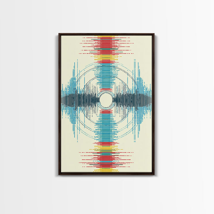 Vibrant Soundwave Circles In Red Blue Yellow Wall Art, Abstract Geometric Print, Modern Office Decor, Digital Art Africa