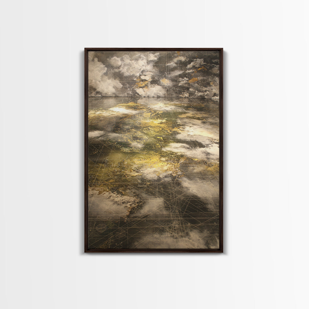 Atmospheric Gold Cloudscape Wall Art, Abstract African Art, Earth Tone Wall Art, Luxury Canvas Print, Modern Home Decor Gift