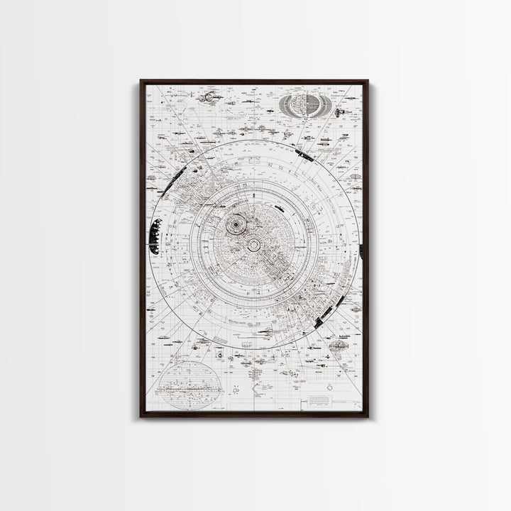 Intricate White Celestial Star Map Diagram Wall Art, Astronomy Blueprint Poster, Minimalist Office Decor, Cosmic Digital Print