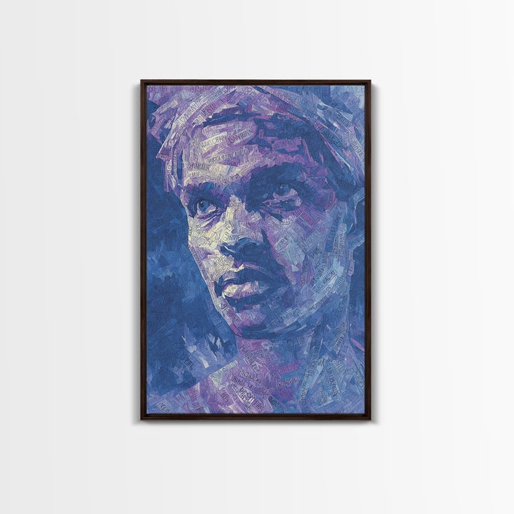 Blue Purple African Woman Portrait Canvas Print, Contemporary Black Art, Feminine Wall Decor, Melanin Gallery Home Decor