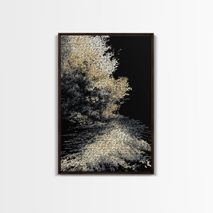 Moody Black And White Figure In Textured Shadows Canvas Print, Abstract Black Art, Minimalist Wall Decor, Gallery Art, Modern Art