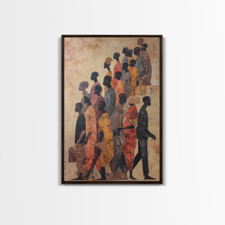 African Diaspora Procession Of Figures Wall Art, African American Art, Black Culture Art, Cultural Wall Art, Modern Black Art