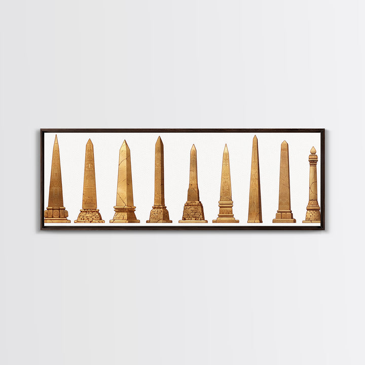 Egyptian Obelisk Collection Wall Art, Ancient African Art, Minimalist Canvas Print, Neutral Museum Gallery Home Decor Gift
