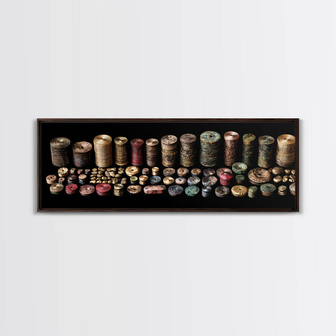 Ancient African Beads And Bronze Relics Canvas Print Tribal Art Decor Ethnographic Collection Wall Decor For Boho Home Gift
