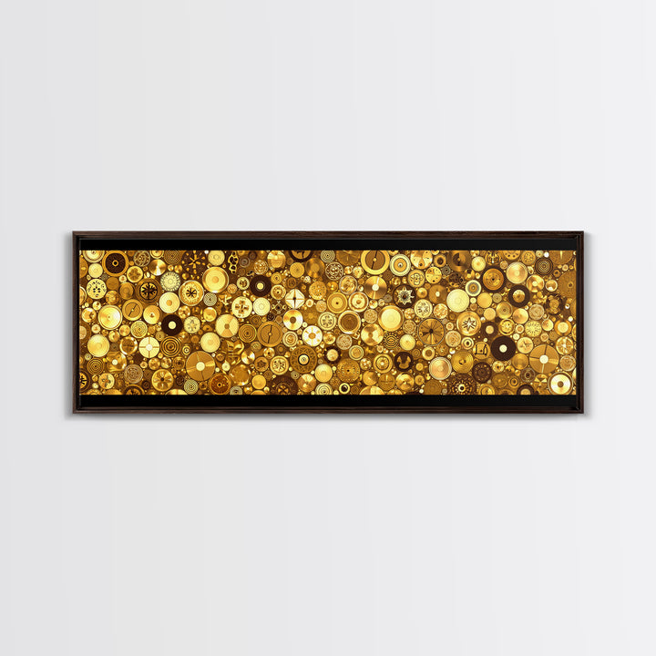 Gold Coin Mosaic Circles Wall Art African Abstract Art Print Luxury Canvas Decor Modern Geometric Wall Decor For Elegant Home