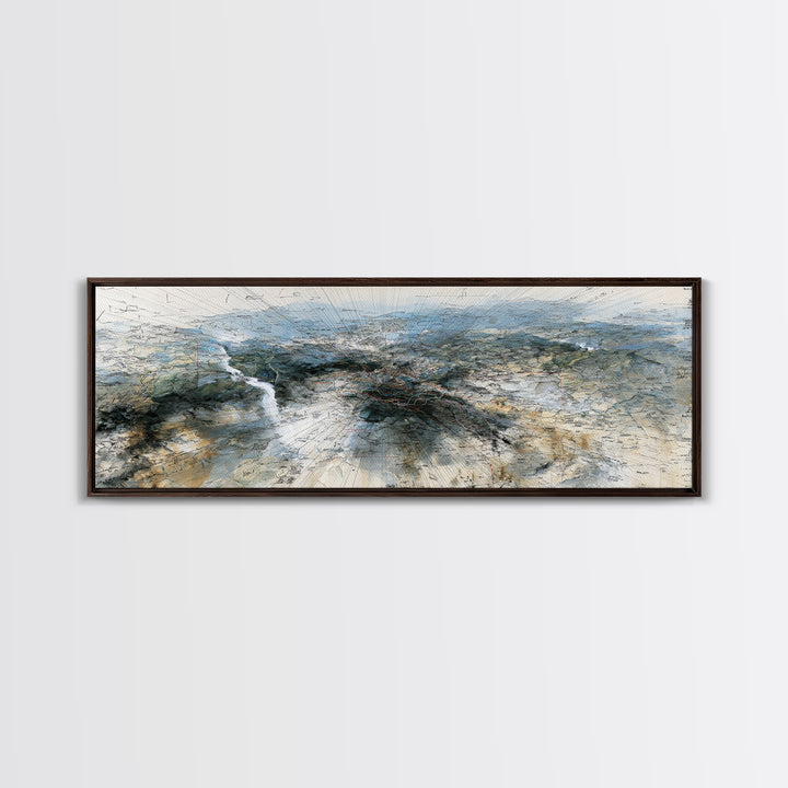 Vast African Landscape With River Canvas Print, Serengeti Wall Art, Earth Tone Abstract Art, Nature Scene Decor For Home