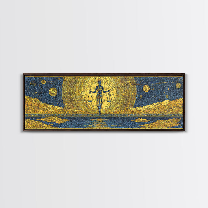 Golden Egyptian Goddess With Scales Wall Art, Ancient African Art, Black And Gold Desert Decor, Spiritual Cultural Wall Decor Gift