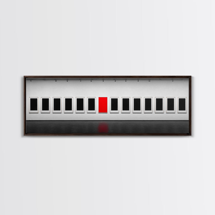 Red Frame Gallery Wall Art, Minimalist Museum Painting, Modern Abstract Wall Decor, Statement Piece For Living Room Home Decor Gift