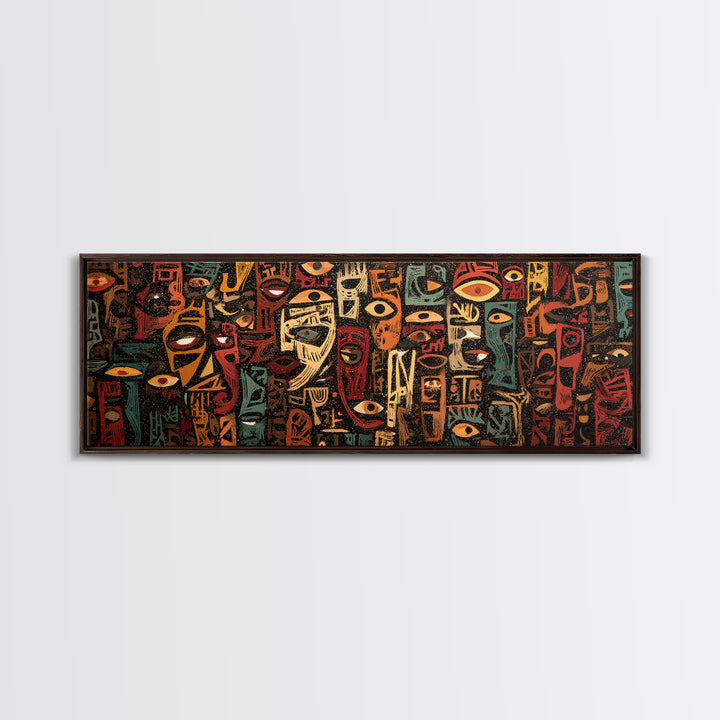 Abstract African Mask Canvas Print, Tribal Face Artwork, Afrocentric Wall Decor, Modern African Art For Bold Home Decor Gift