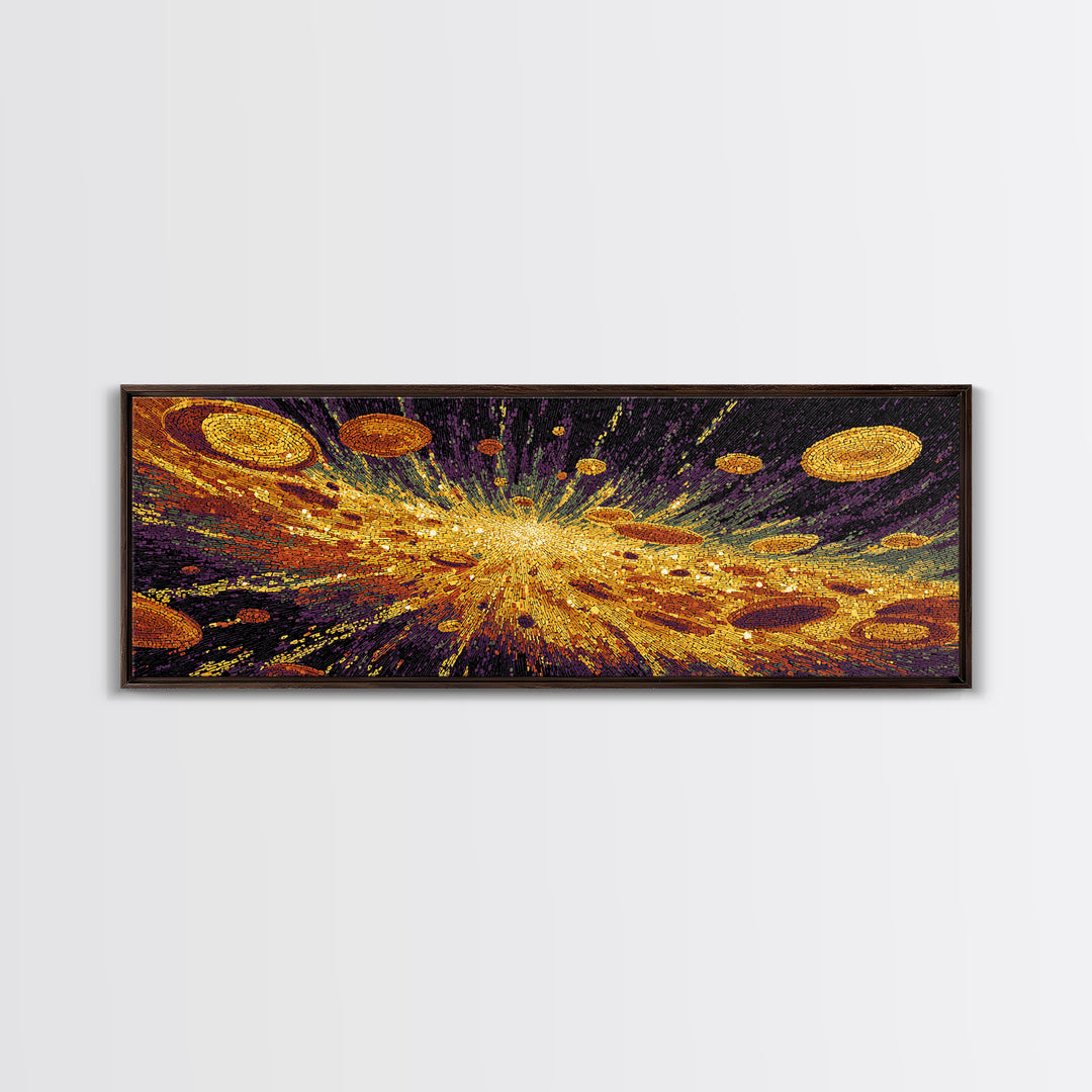 Golden Cosmic Burst Wall Art, Abstract Art, Black And Gold Art, Modern Wall Decor, Luxury Canvas Print, Statement Wall Decor