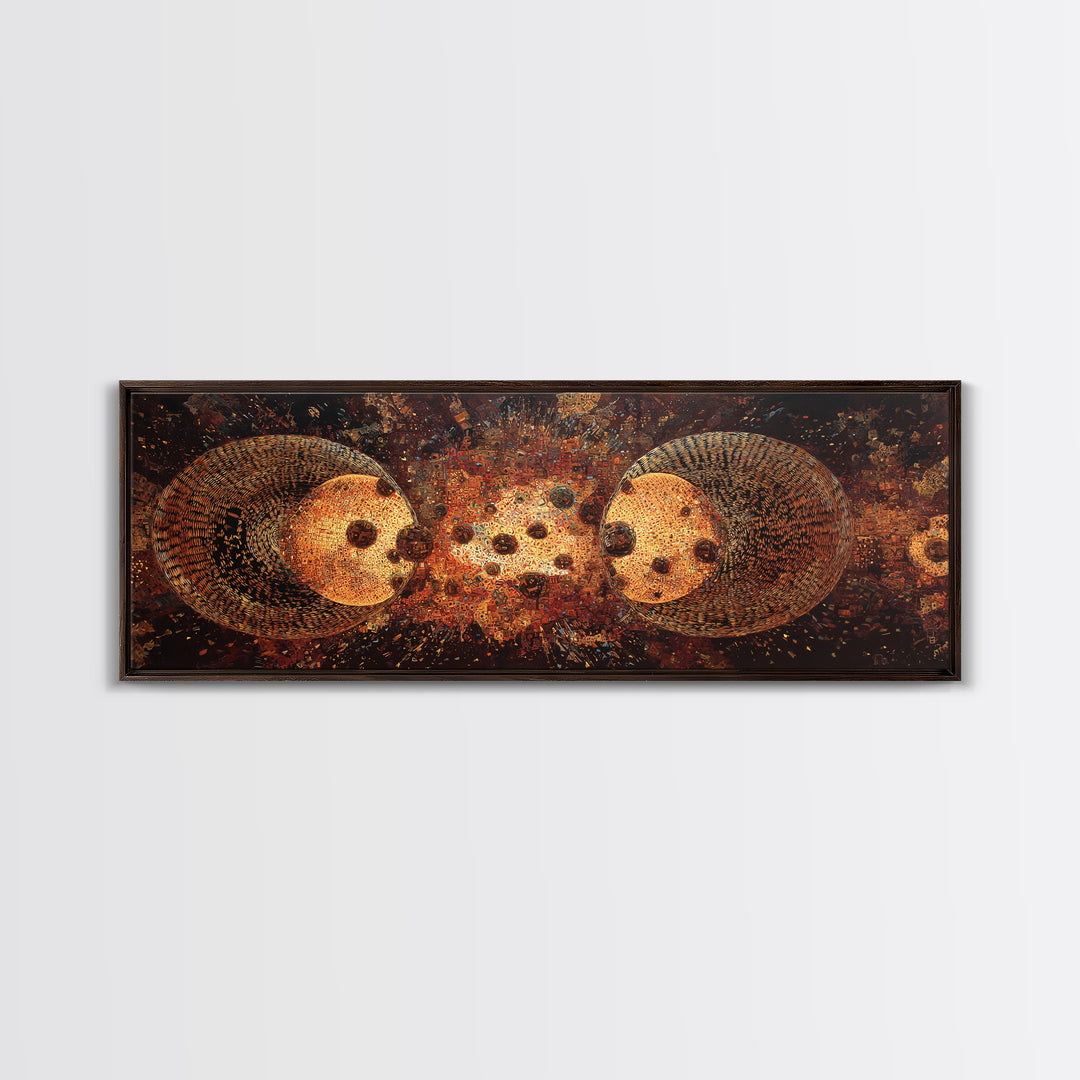Glowing Hedgehog Spirits Canvas Print, Animal Wall Art, Black And Gold Art, Mystical Wall Art, Nature Scene Art, Unique Decor