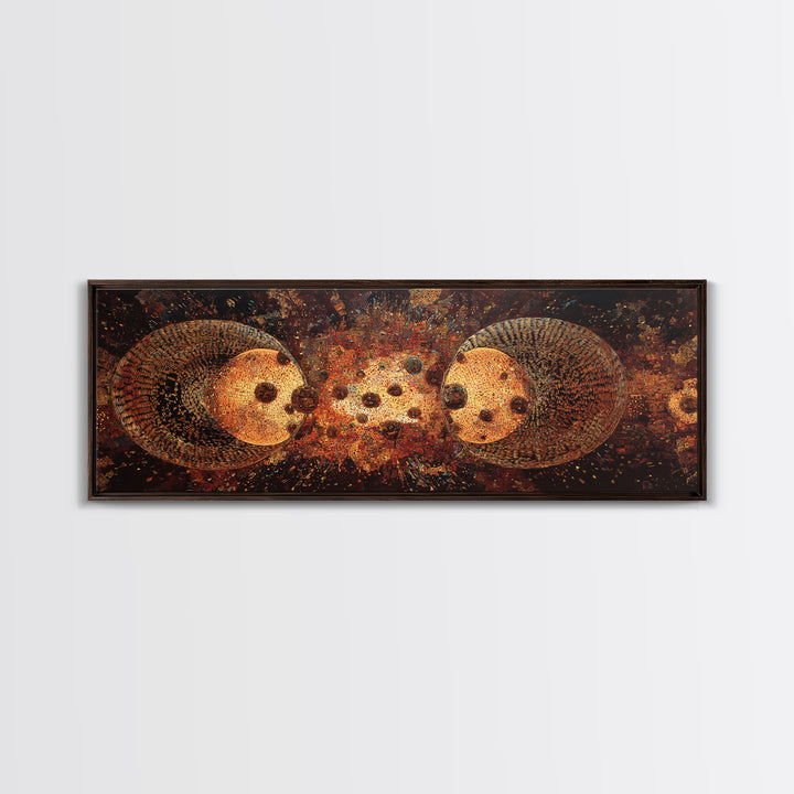Glowing Hedgehog Spirits Canvas Print, Animal Wall Art, Black And Gold Art, Mystical Wall Art, Nature Scene Art, Unique Decor