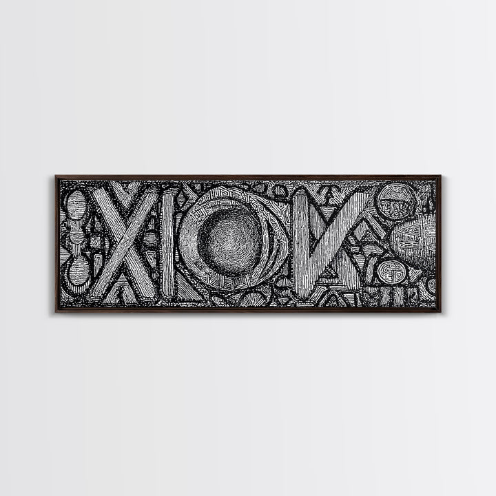 Black And White Abstract African Texture Canvas Print, Tribal Geometric Wall Decor, Contemporary Afrocentric Art Print Gift