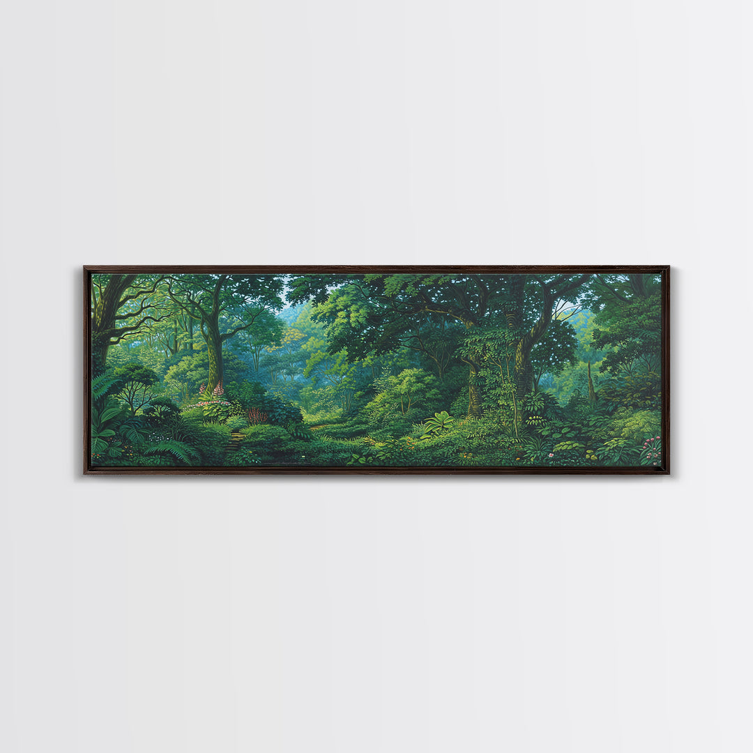 Verdant Tropical Canopy Forest Canvas Print, Lush Green Nature Wall Art, Jungle Landscape Decor, Unique Home Decor Gift Idea