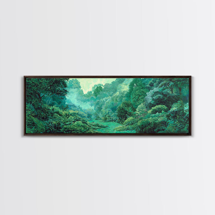 Misty Emerald African Rainforest Landscape Wall Art, Jungle African Safari Decor, Nature Scene Art, Green Living Room Decor