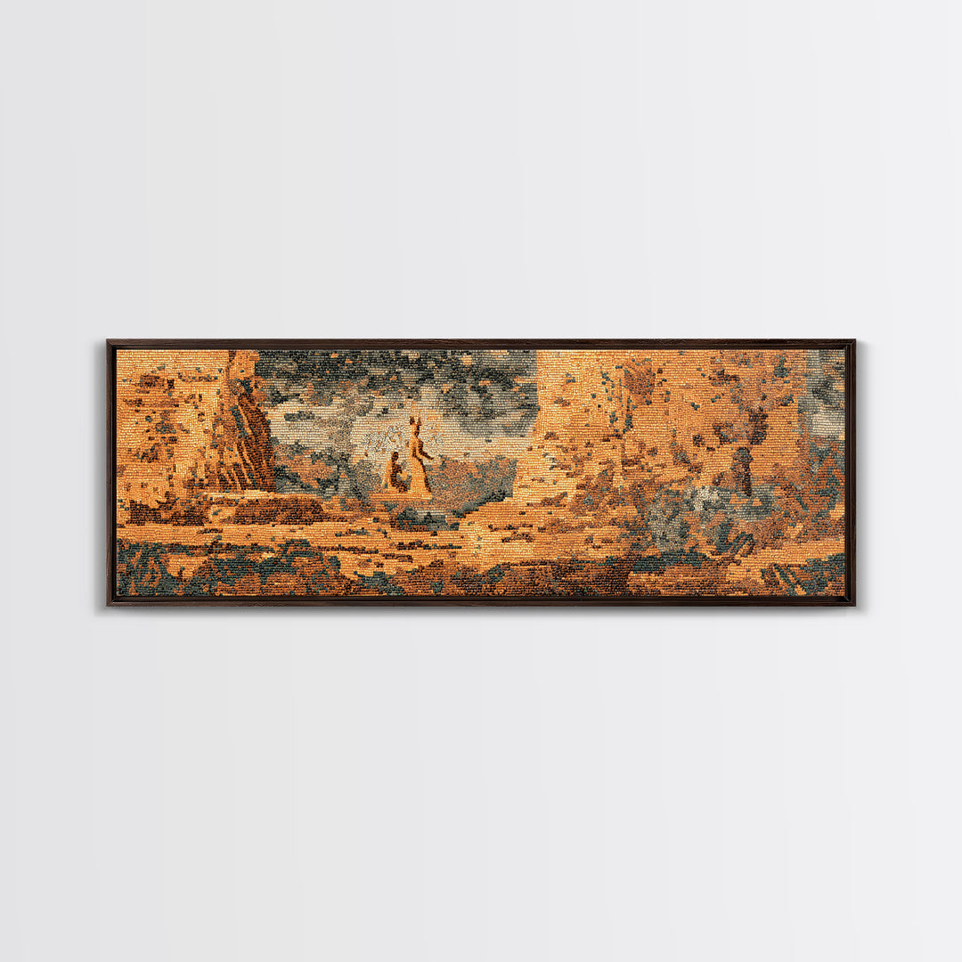 Burnt Orange Desert Canyon Landscape Canvas Print, African Safari Art, Nature Scene Art, Earth Tone Wall Art Decor, Large Decor Art