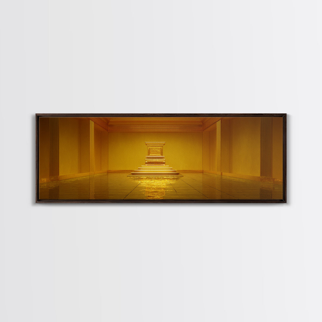 Golden Temple Reliquary Chamber Framed Canvas Print, Luxury Canvas Art, Spiritual Wall Art, Elegant Home Decor Gift, Statement Wall Decor
