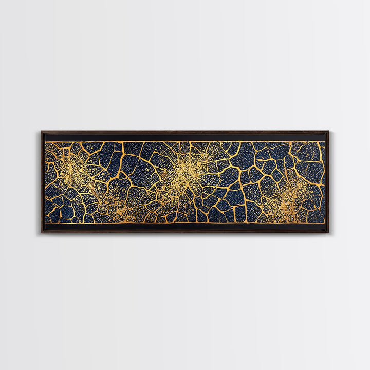 Black Gold Abstract Crackle Pattern Wall Art, African Abstract Canvas Print, Geometric Luxury Decor, Textured Art Print Gift