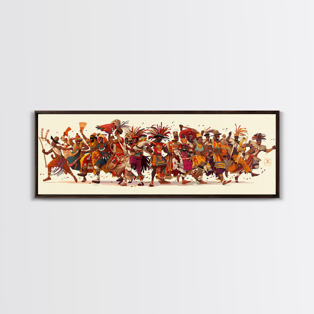 Colorful African Celebration Dancers In Traditional Dress Wall Art, African Women Art, Afrocentric Prints, Cultural Wall Decor
