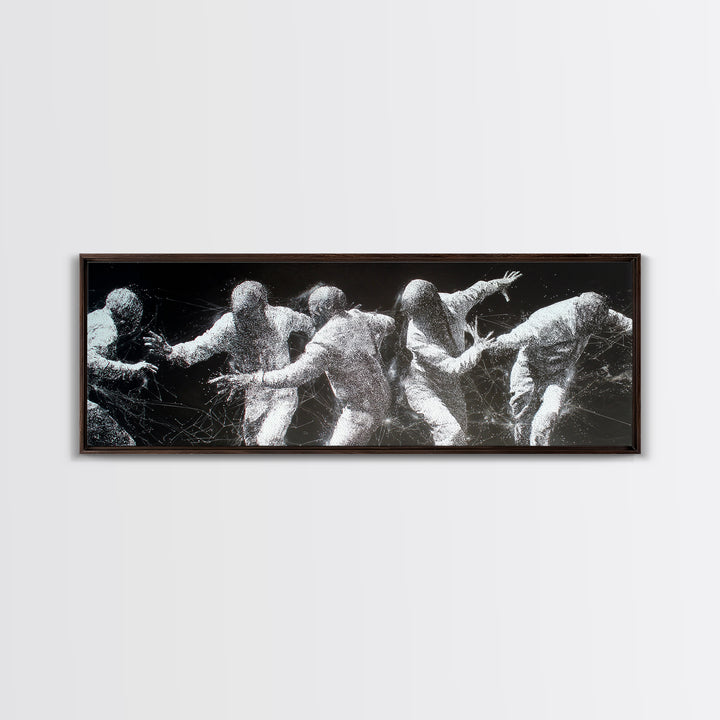 Black And White African Dancers In Dynamic Motion Wall Art, Abstract Canvas Print, Modern Cultural Statement Home Decor Gift