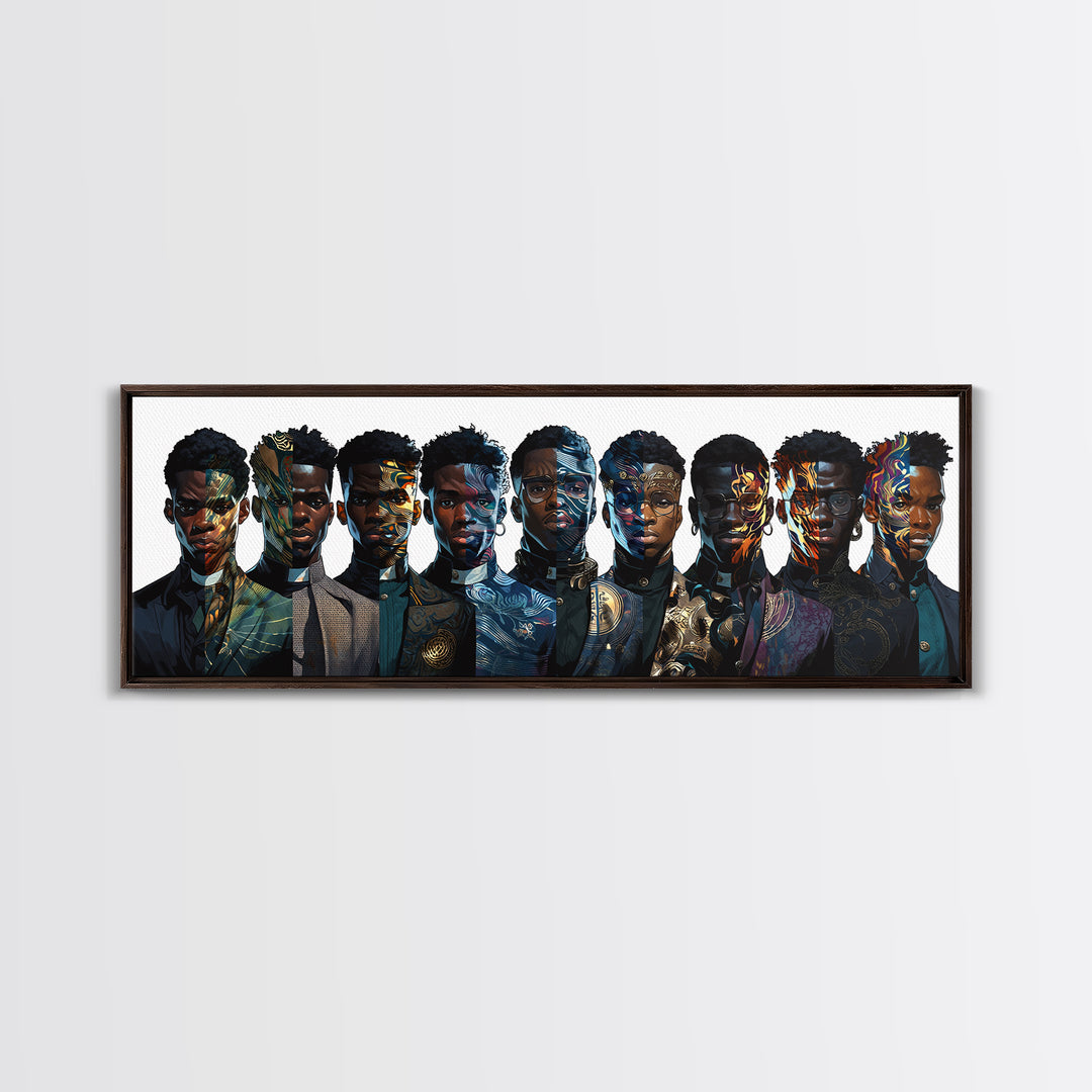 Afrofuturist Black Collective Portrait Wall Art, African American Art, Modern Afrocentric Decor, Bold Cultural Canvas Print