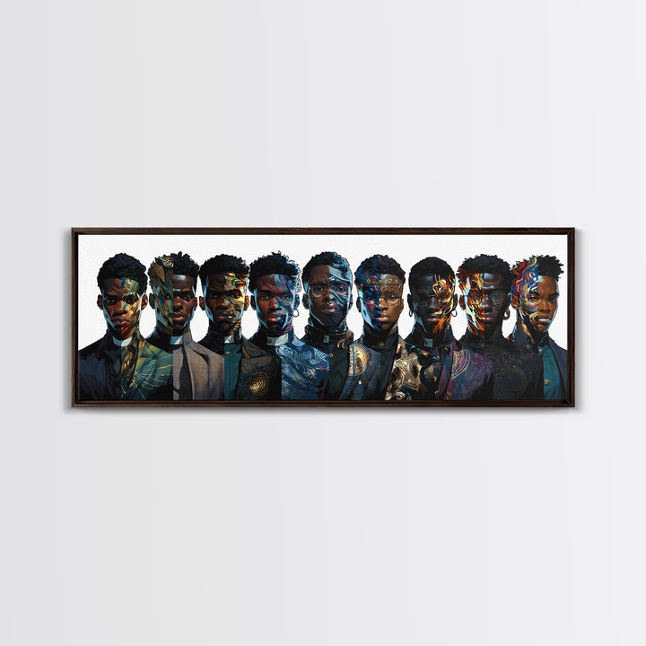 Afrofuturist Black Collective Portrait Wall Art, African American Art, Modern Afrocentric Decor, Bold Cultural Canvas Print