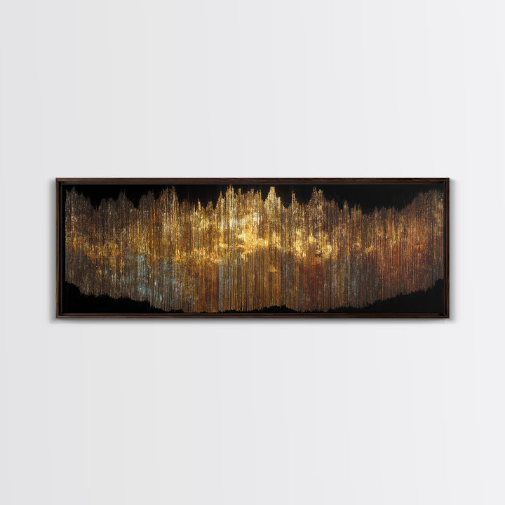 Golden Soundwave Light Abstract Wall Art, Luxury Canvas Art, Black And Gold Art, Statement Wall Decor, Elegant Home Art Print