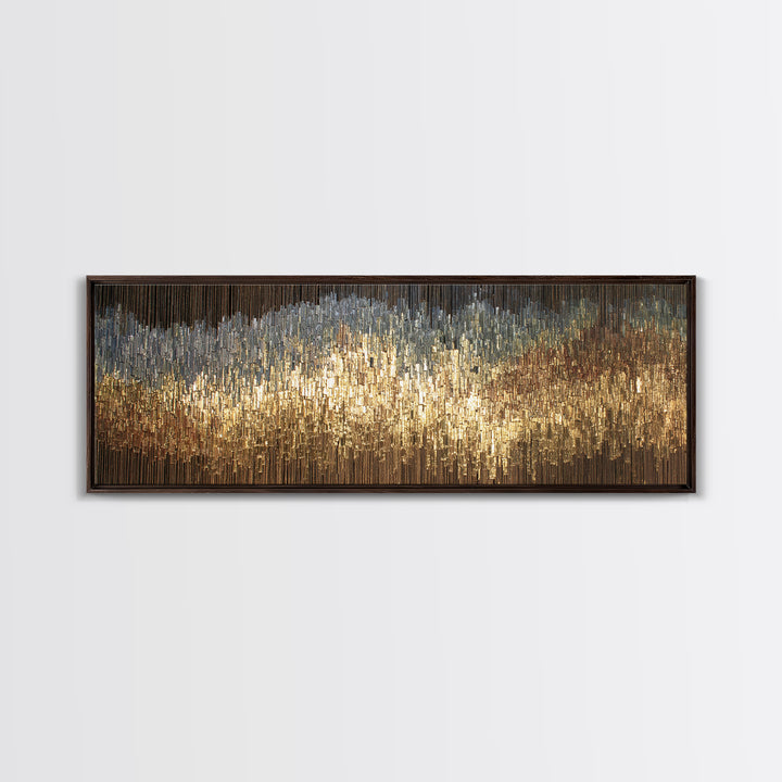 Gold Silver Vertical Light Abstract Canvas Print, Luxury Wall Art, Black And Gold Art, Modern Home Decor, Statement Piece