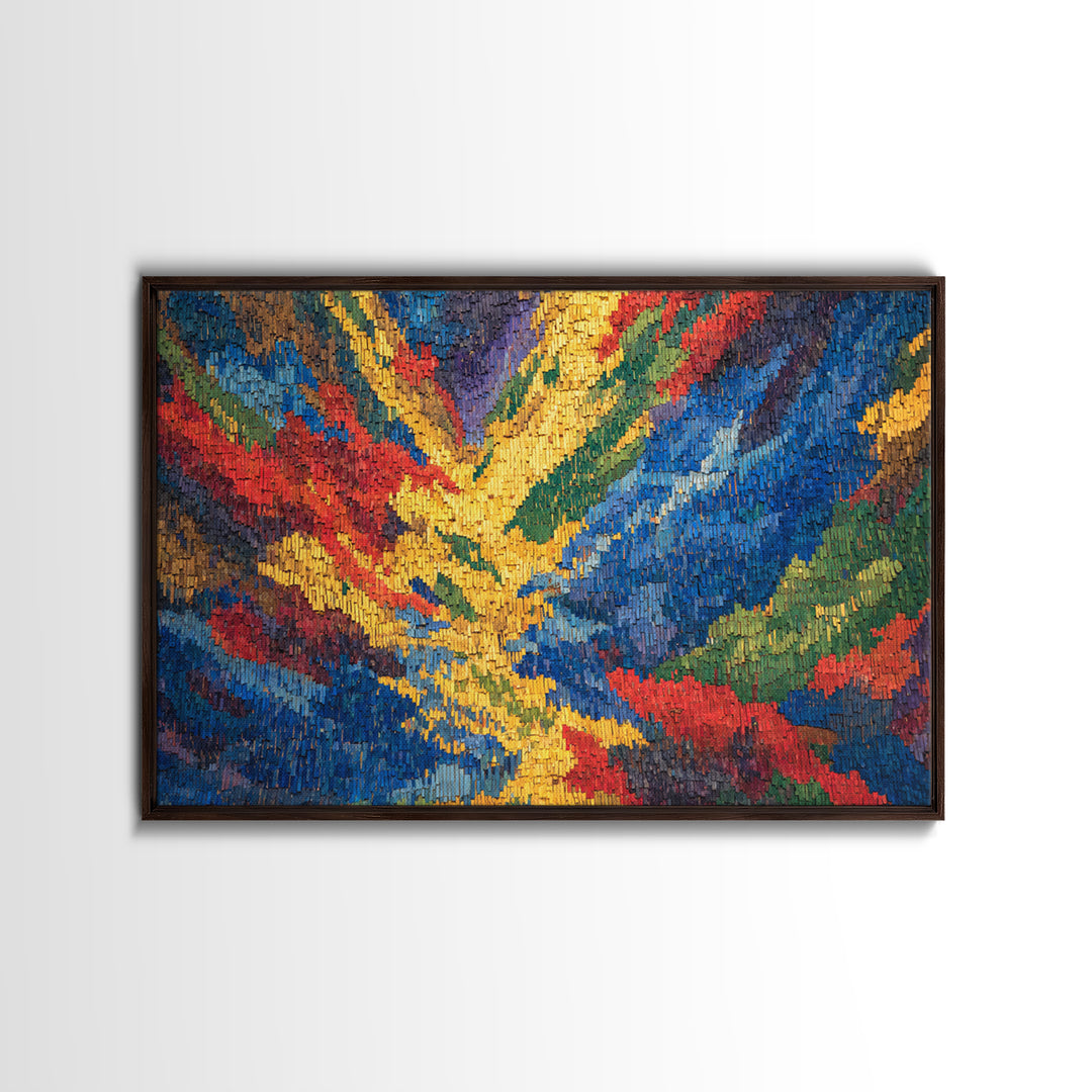 Vibrant Woven Ankara Textile Abstract Wall Art, African Fabric Patterns, Colorful African Print, Modern Home Decor Art Gift