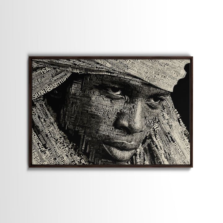 Monochrome African Woman Portrait Wall Art, Black Female Art, Abstract Face Art, Tribal Queen Art, Modern Black Home Decor