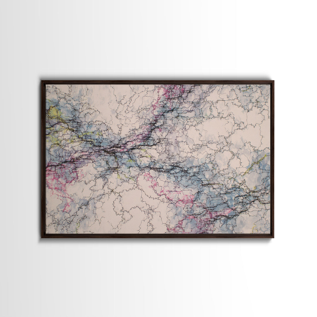 Soft Marble Vein Abstract Wall Art Minimalist African Abstract Digital Print Beige Blue Office Decor Modern Canvas Wall Art